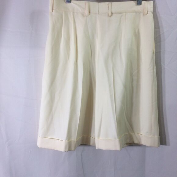 Vintage Escada Margaretha Ley Pale Yellow Wool Shorts Sz 42 US 12 80s Bermuda - Picture 4 of 6